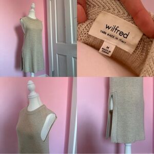 Aritzia Wilfred Italian Yarn Knit Sleeveless Tunic – Size M – Oatmeal Beige